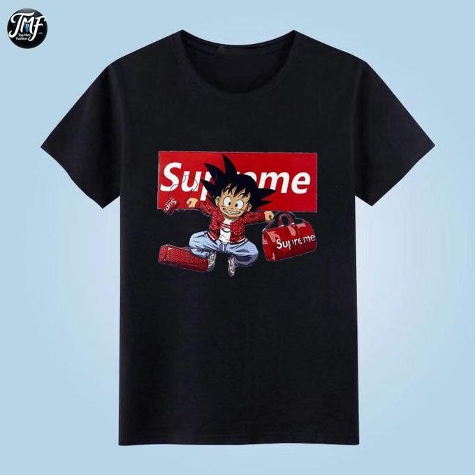 Tmf new summer casual loose short sleeve printed t-shirt men's clothing-black