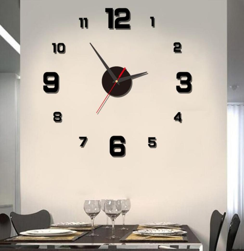 Diy wall clock with number stickers