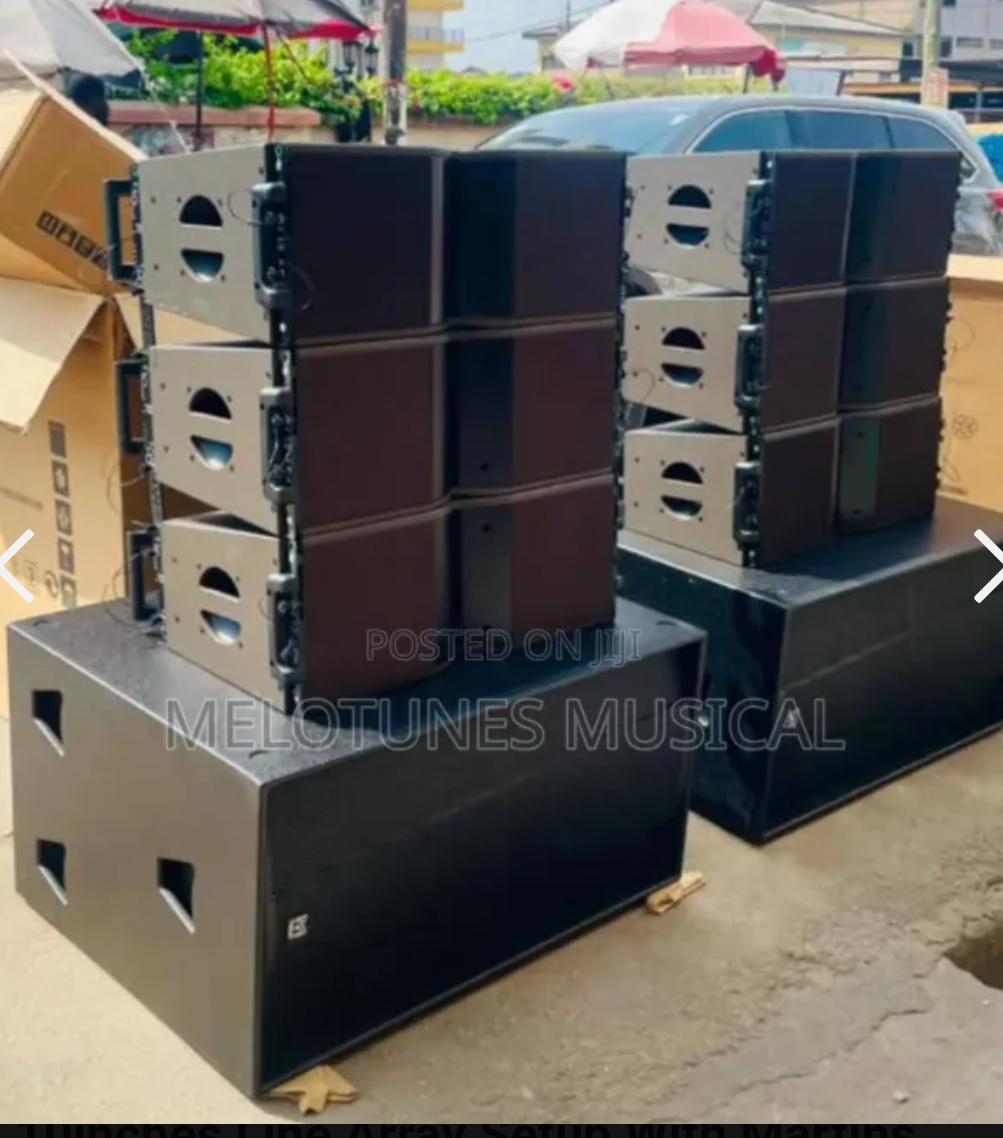 10inches line array setup with martins audio bass speakers